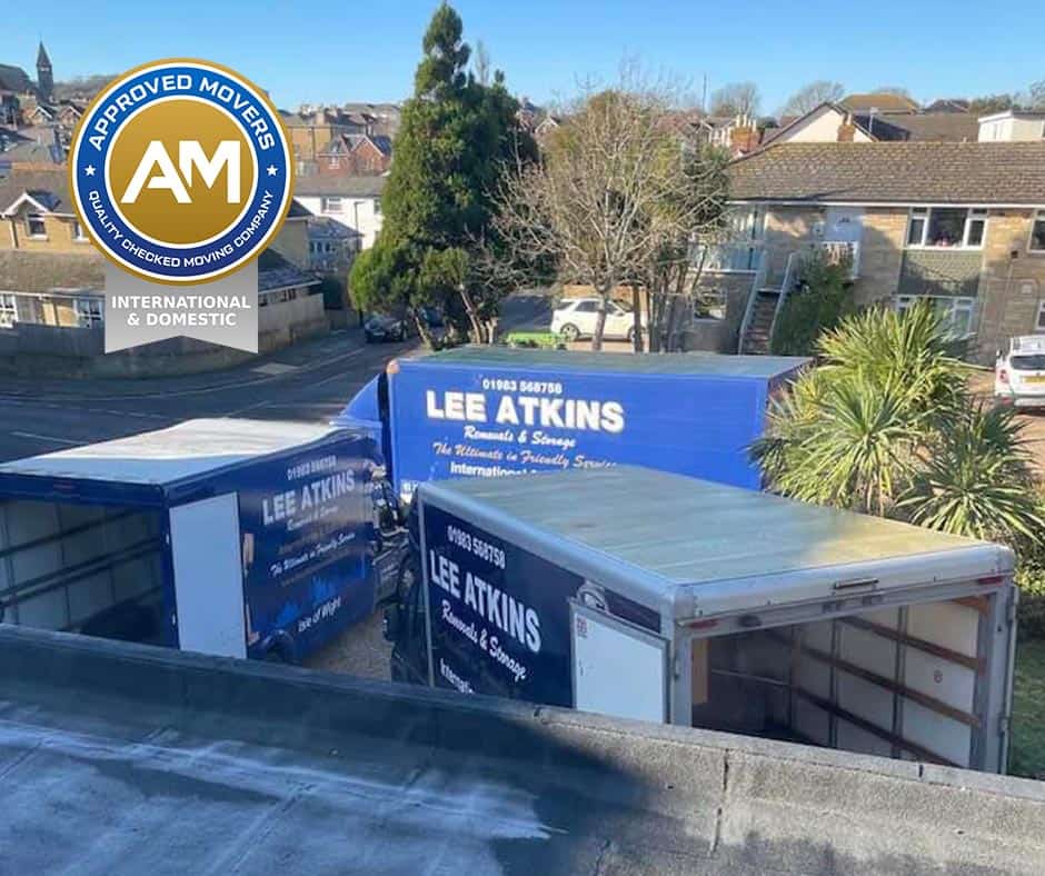 Isle of Wight removals lorry outside a residential home