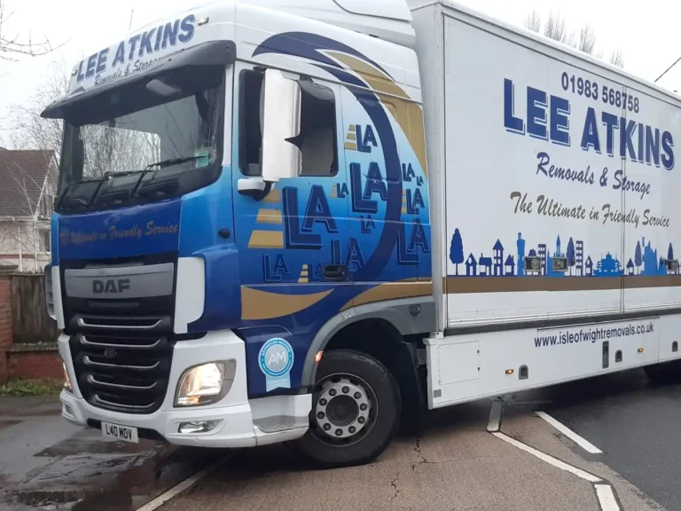 Lee Atkins removal lorry loaded for a house move in Ryde.